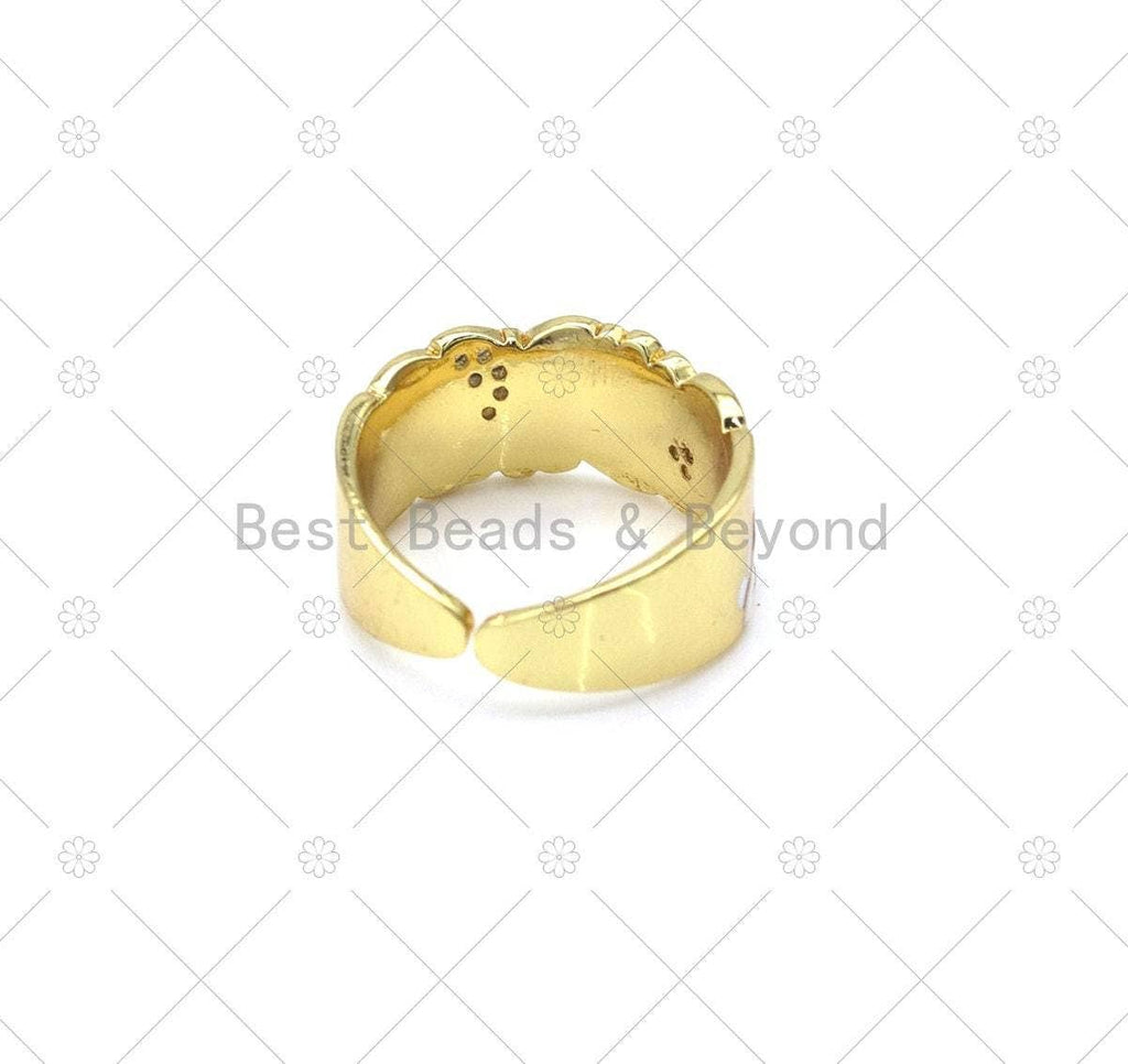 Enamel Butterfly on Chunky Adjustable Ring,Sku#JL64