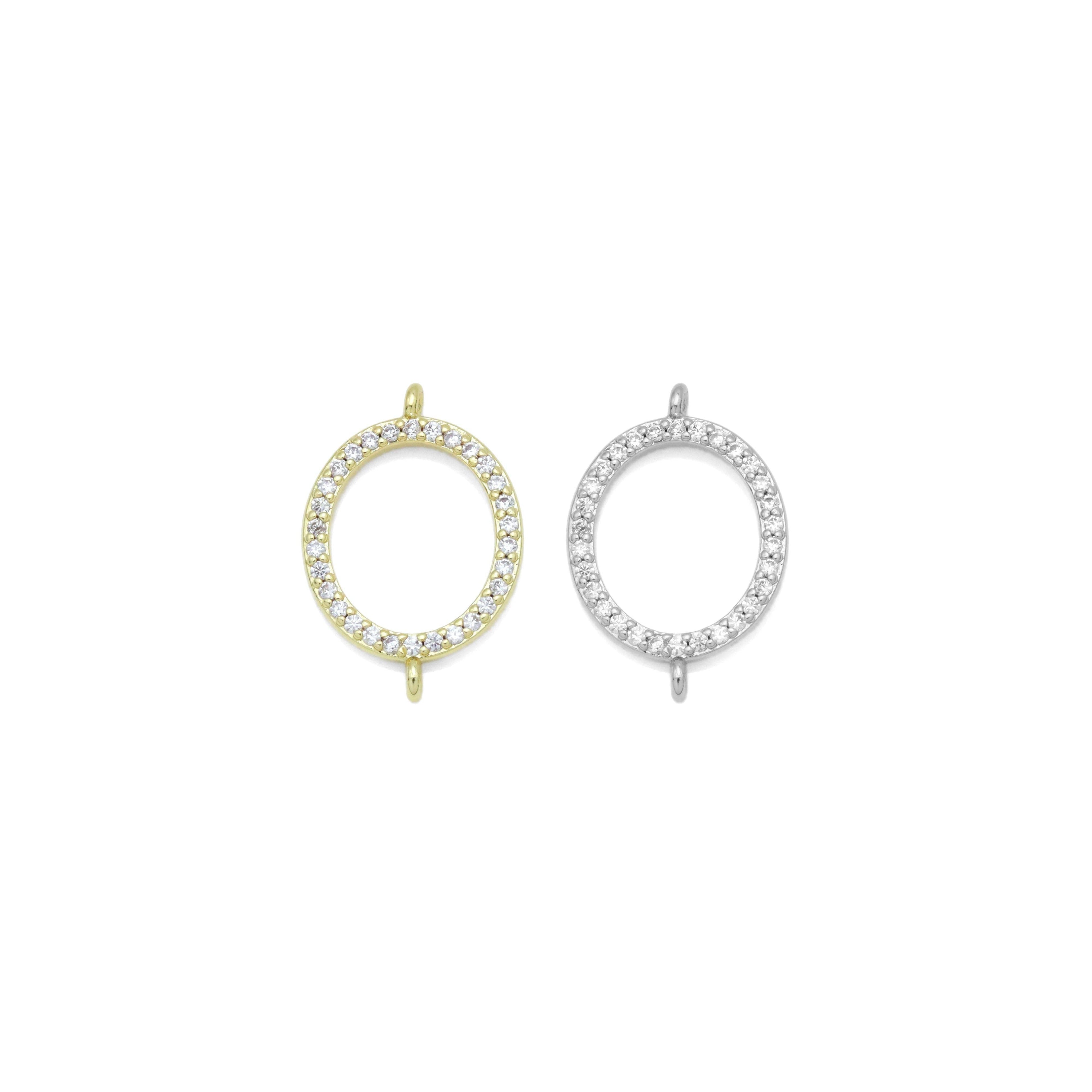Cubic Zirconia Oval link Connector, Cubic Zirconia Connector, Z898