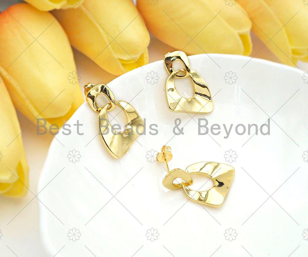 Gold Triangle Geometric Earrings,Sku#J319