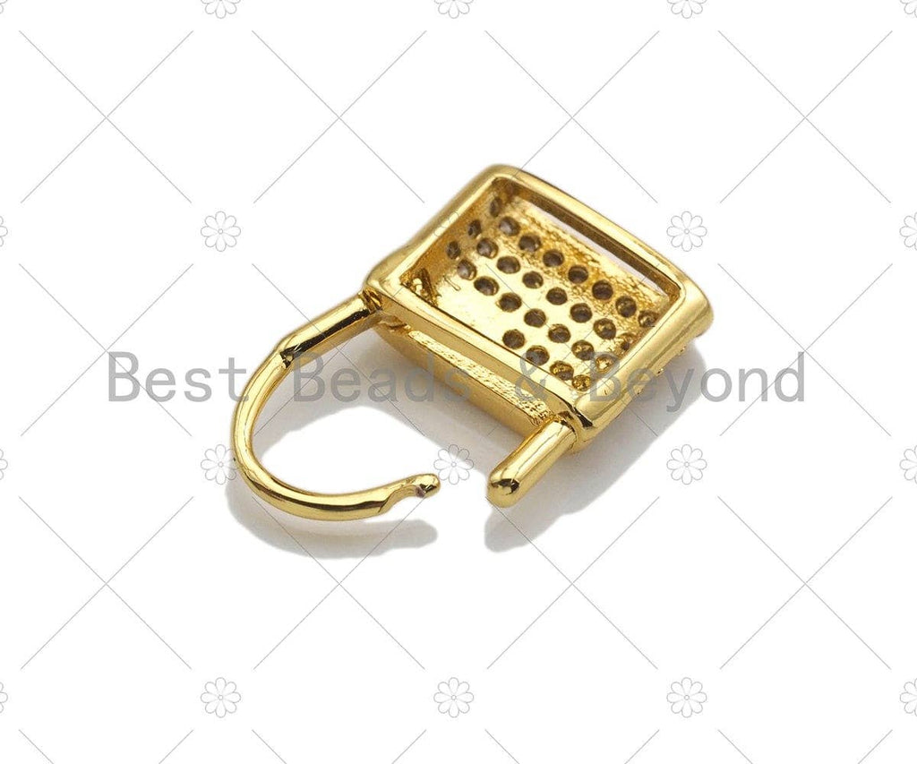Dainty Gold Padlock Clasp Charms, Dainty Lock Charms, Padlock Clasp, Gold Charm, Gold Pendant, Padlock Necklace Charms, 11x16mm, Sku#LK121