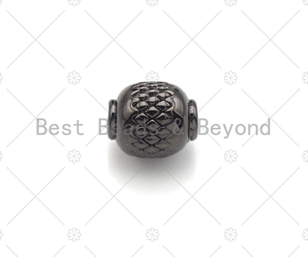 CZ Large Hole Tube Spacer Micro Pave Beads, Cubic Zirconia Drum Barrel Space Beads, Men's Bracelet Findings, 7.5x9mm, SKU#LD09