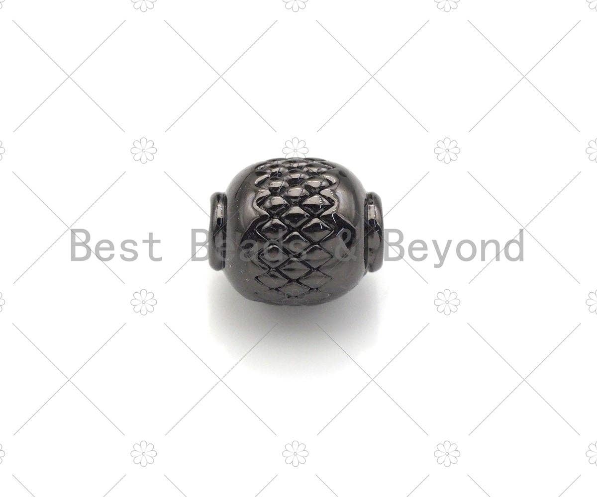 CZ Large Hole Tube Spacer Micro Pave Beads, Cubic Zirconia Drum Barrel Space Beads, Men's Bracelet Findings, 7.5x9mm, SKU#LD09