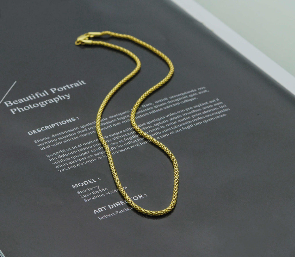 18 Gold Filled Solid Rope Chain Necklace, Sku#A108