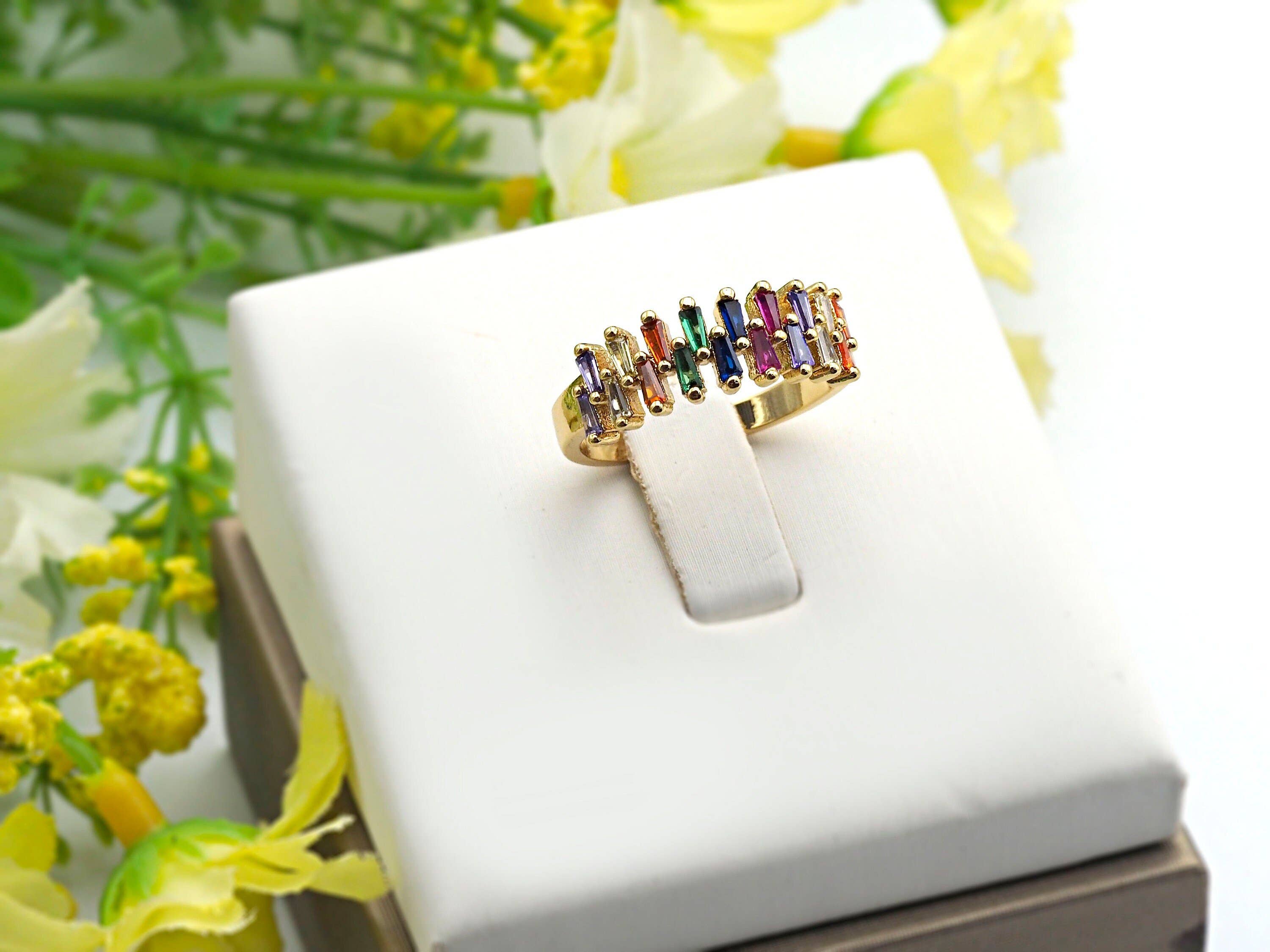 Colorful CZ Open Ring, Sku#X18
