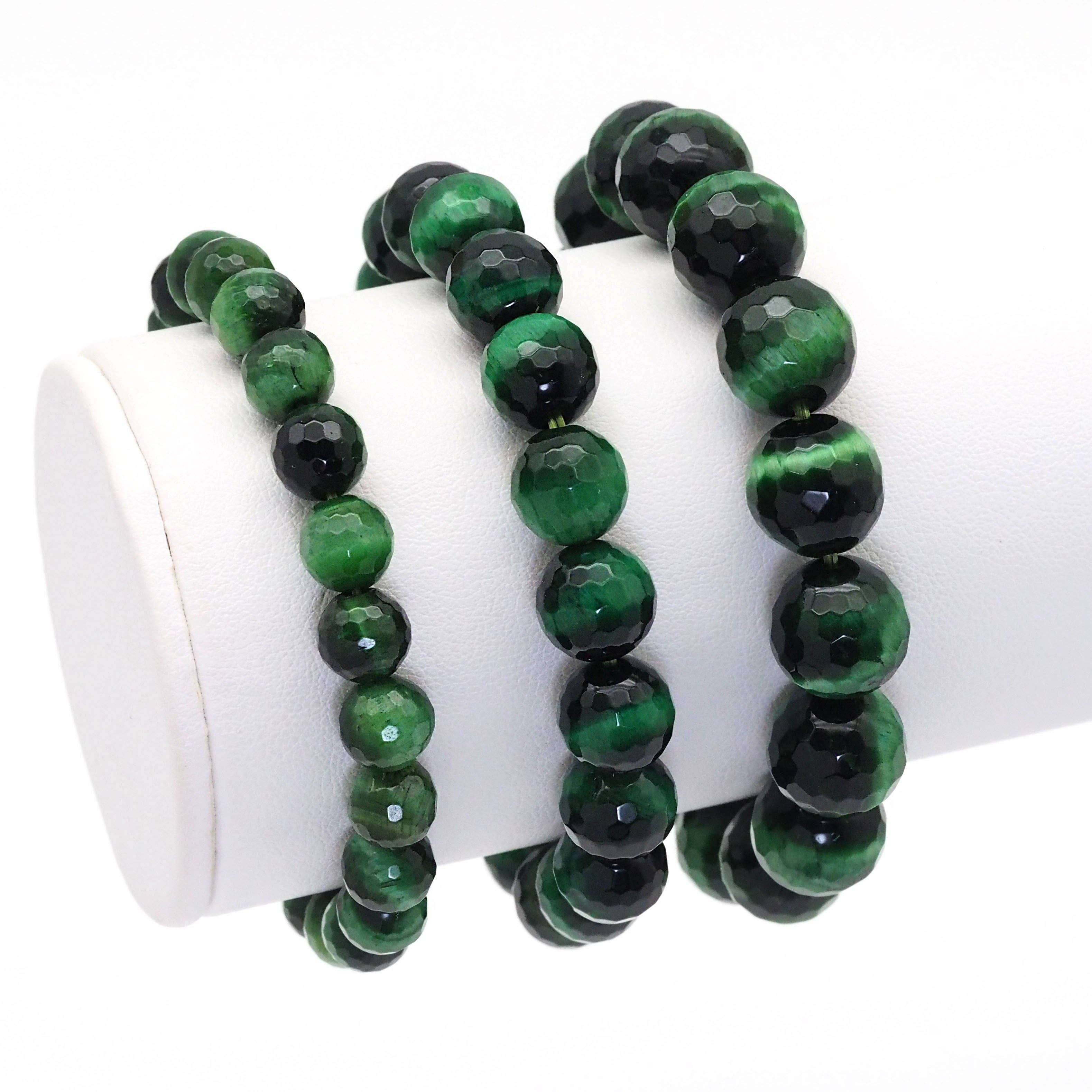 Green Tiger Eye Stretchy Bracelet, Sku#EF394