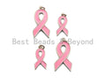 Enamel Pink Cancer Awareness Ribbon Pendant, AIDS Care Oil Drop pendant, Enamel pendant, Enamel Jewelry, 11x22mm/16x27mm,ku#X112