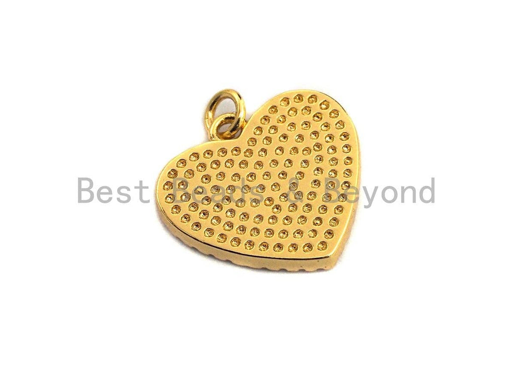 Red Black White Enamel Heart Pendant with Gold Finish, Z403