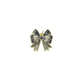 Black white Enamel Gold bow Charm Pendant,Sku#LK1215