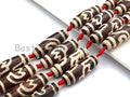 1pc/8pcs Natural Tibetan Beads, Large long Barrel Tibetan beads, Brown White Dzi Agate Beads, 15x40mm, sku#U547