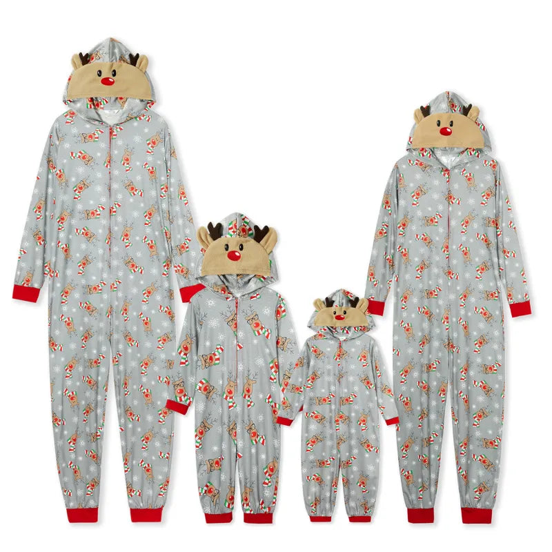 Fashionable Hooded Christmas Print Jumpsuit - # BOAA111310003 & BOAA131310001