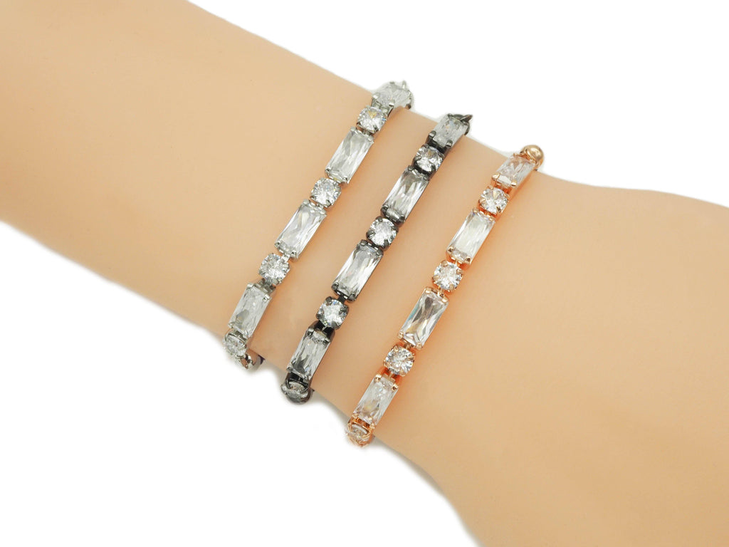 Baguette CZ Long Connector, Sku#Y643