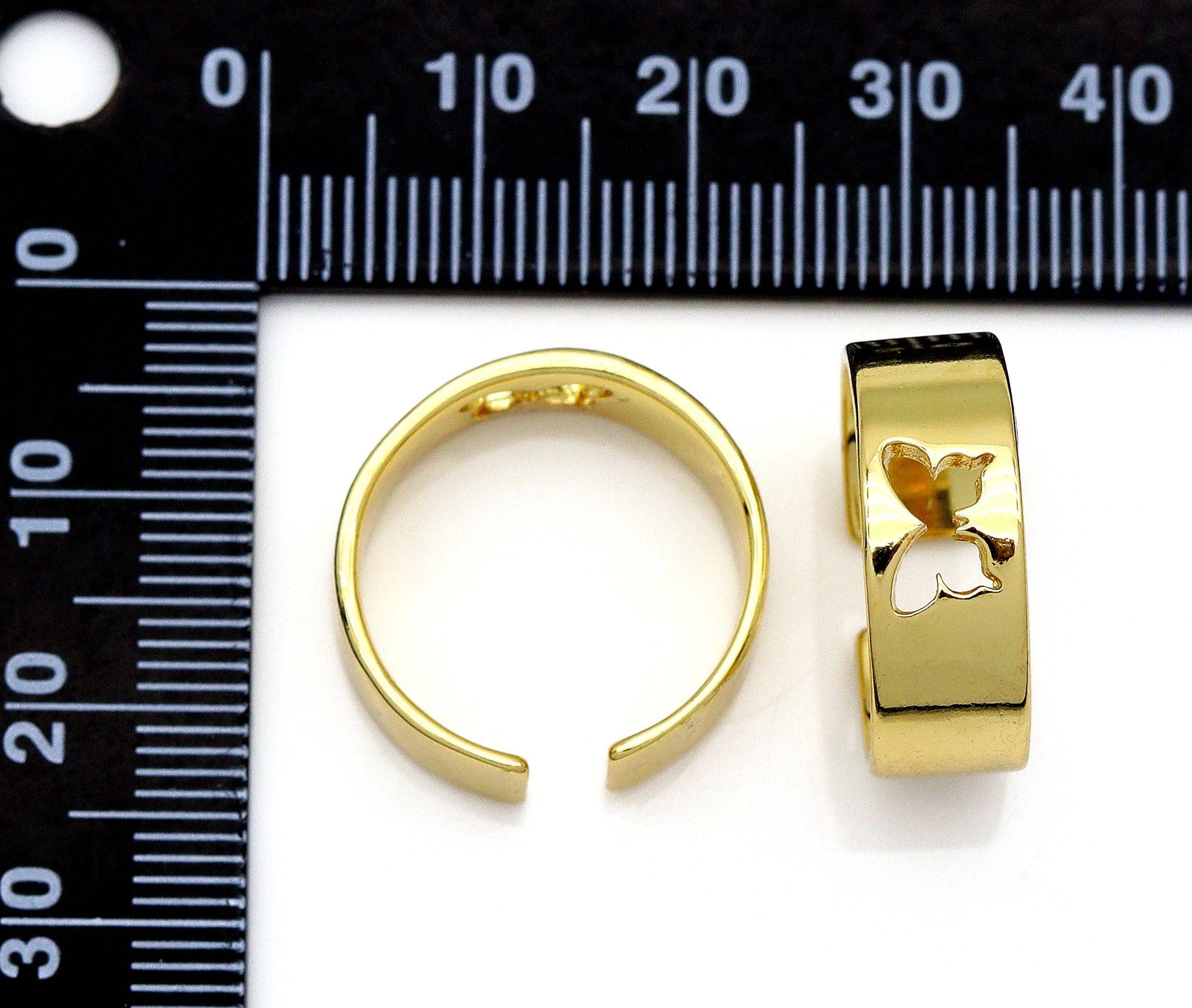 Gold Hollow Out Butterfly Band Ring, Sku#JL134