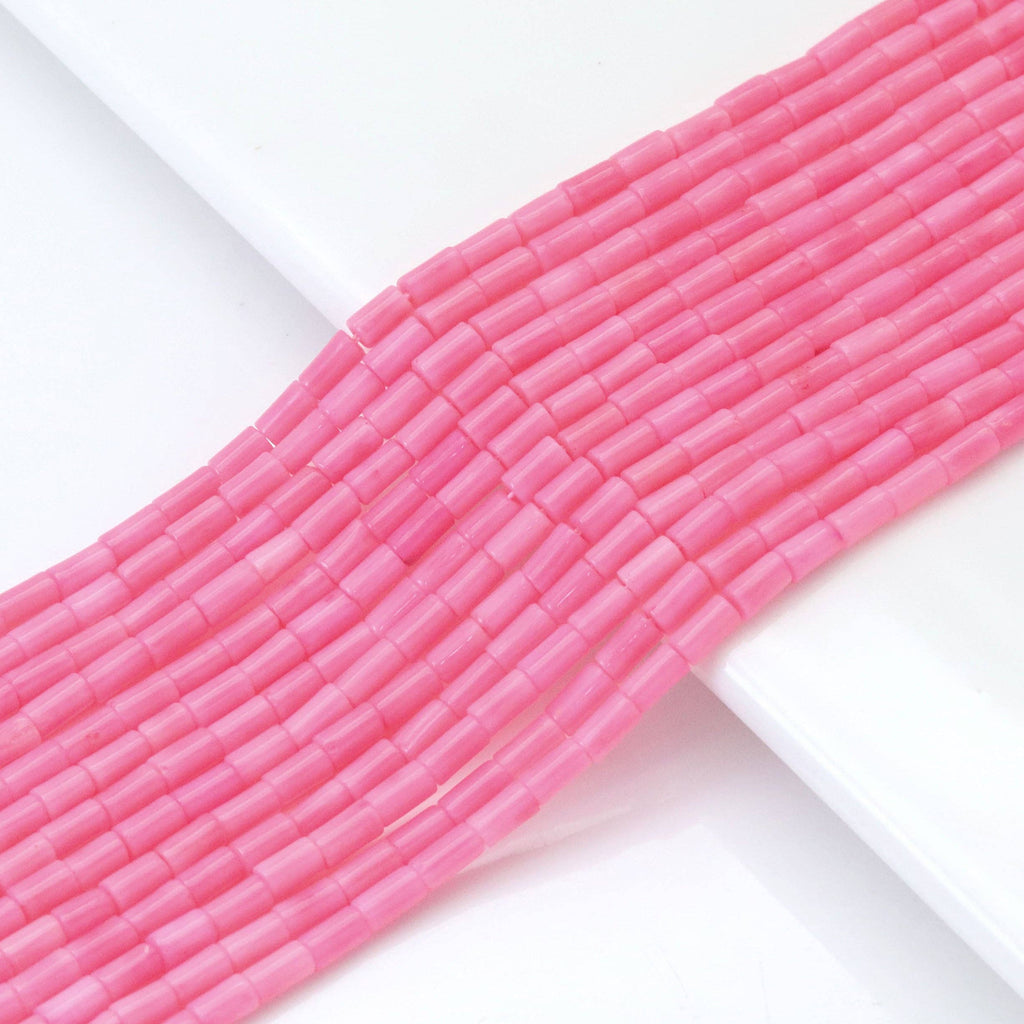 Pink Coral Smooth Tube Beads, Sku#U1835