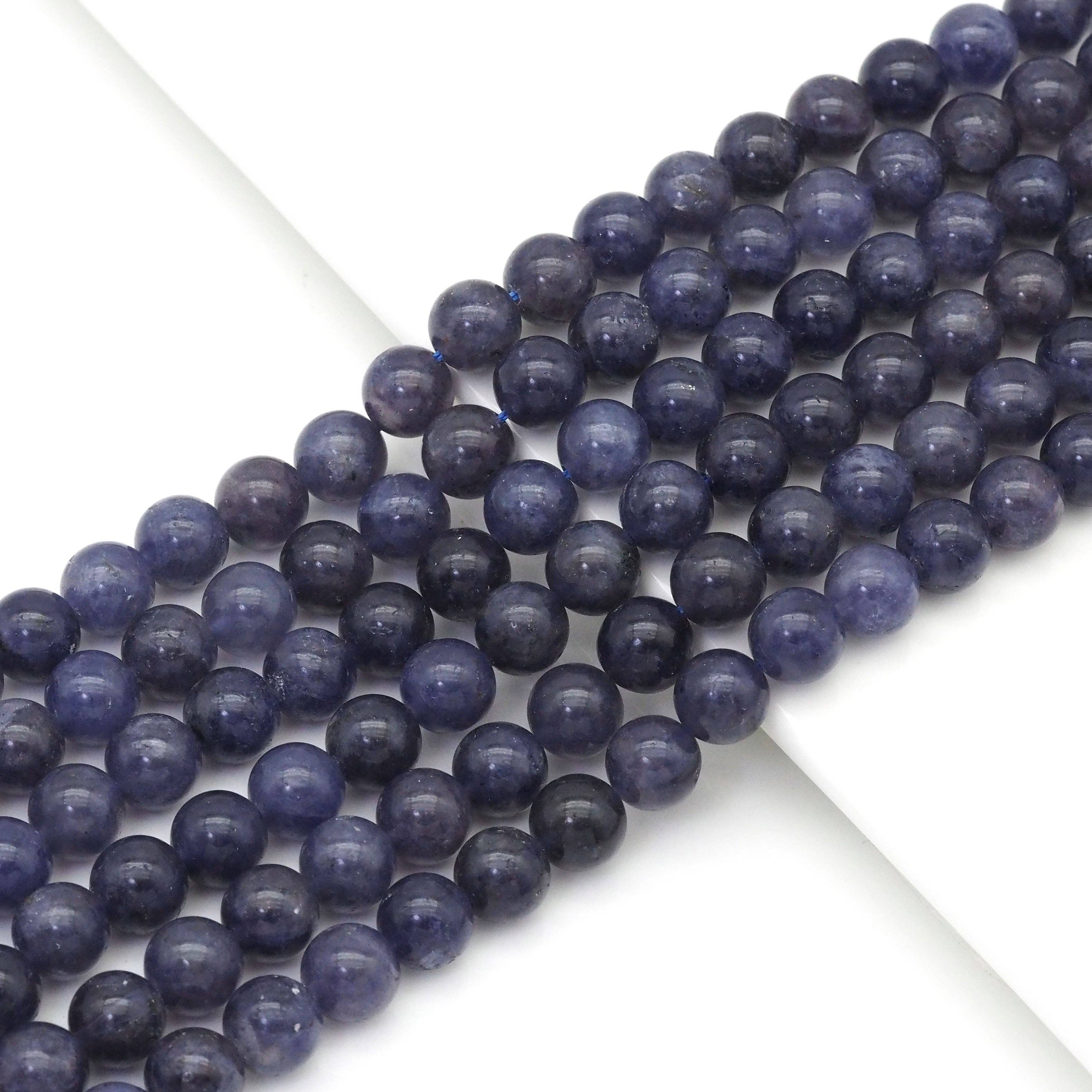 Genuine Iolite Round Smooth Beads, 8mm/10mm, Sku#U1681