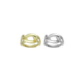 Plain Gold Silver Oval LInk Shape Adjustable Ring, Sku#A309