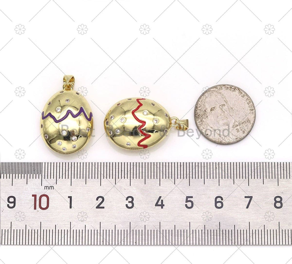 CZ Oval Ball Charm, Sku#JD09