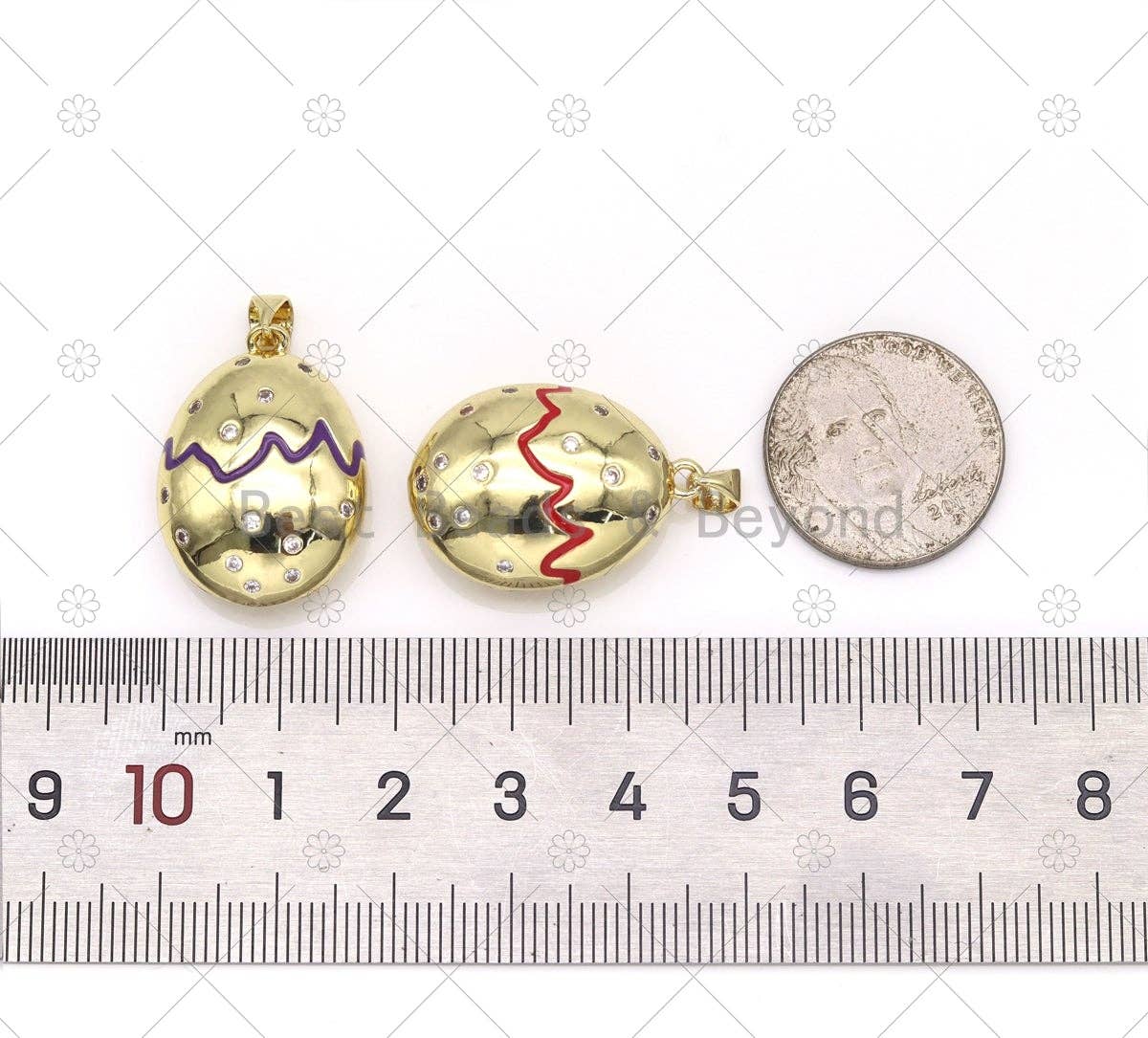 CZ Oval Ball Charm, Sku#JD09