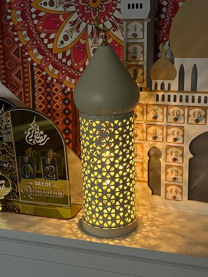 Metal Light Transparent Glass Moroccan Style Hanging Lanterns Creative Wedding Home Tabletop Decoration Birdcage Lantern Candle Holders for Ramadan Decorations,Small 3.86In X 12.4In