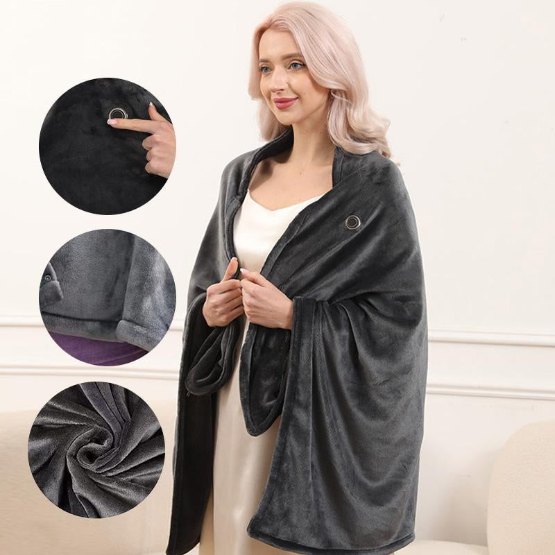 USB Heated Blanket (Without Power Bank), Portable Heated Shawl, 3 Heat Settings Shawl, Softnees Heating Blanket for Car Office Home Travel (150 * 50Cm) Personalized Miss Rachel Throw