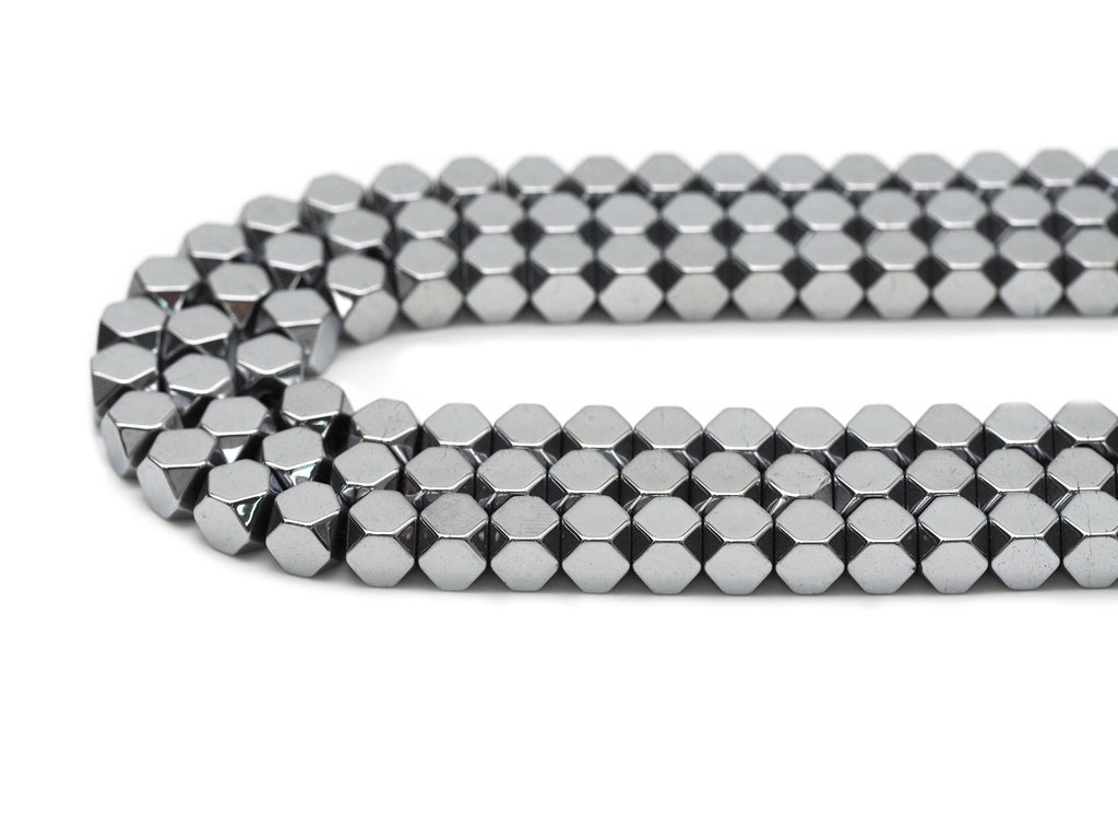 Natural Gunmetal Hematite Cube Smooth Beads, Sku#S143