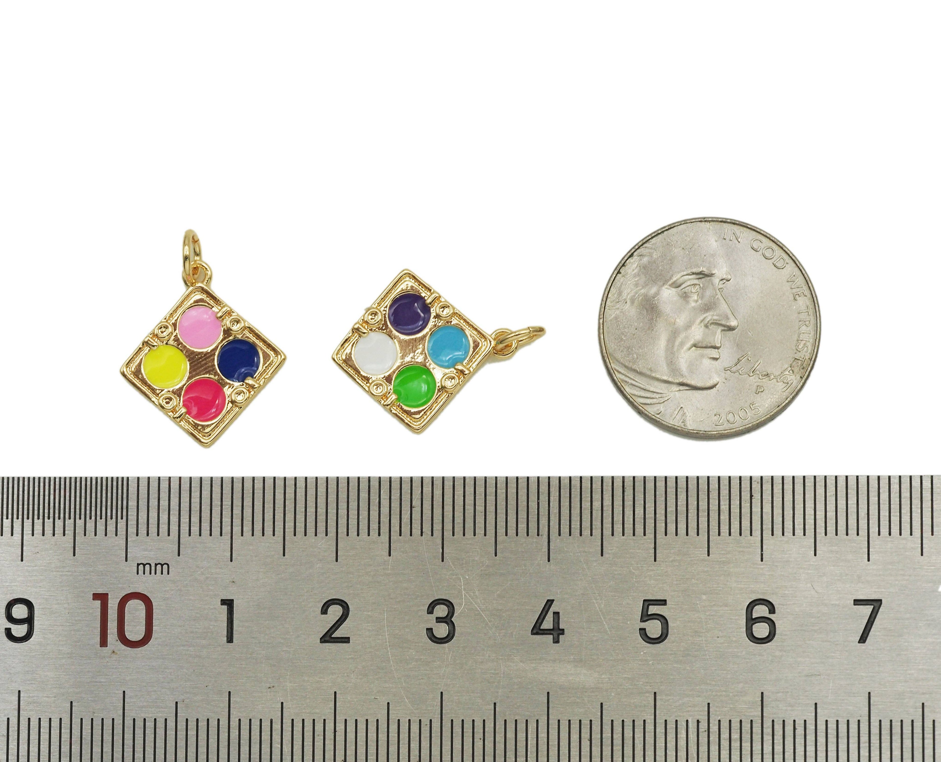 Enamel Dot Charm, Sku#F1458