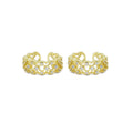 Gold CLear CZ Filligree Adjustable Ring, Sku#LD444