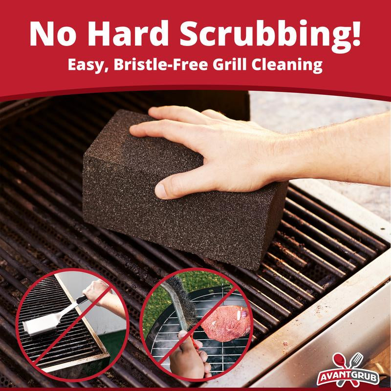 Heavy Duty Grill Cleaning Brick 1 Pack. Commercial Grade Pumice Stone Tool Cleans & Sanitizes Restaurant Flat Top Grills or Griddles. Remove Grease Stains and Dirt without Harsh Chemicals or Abrasives