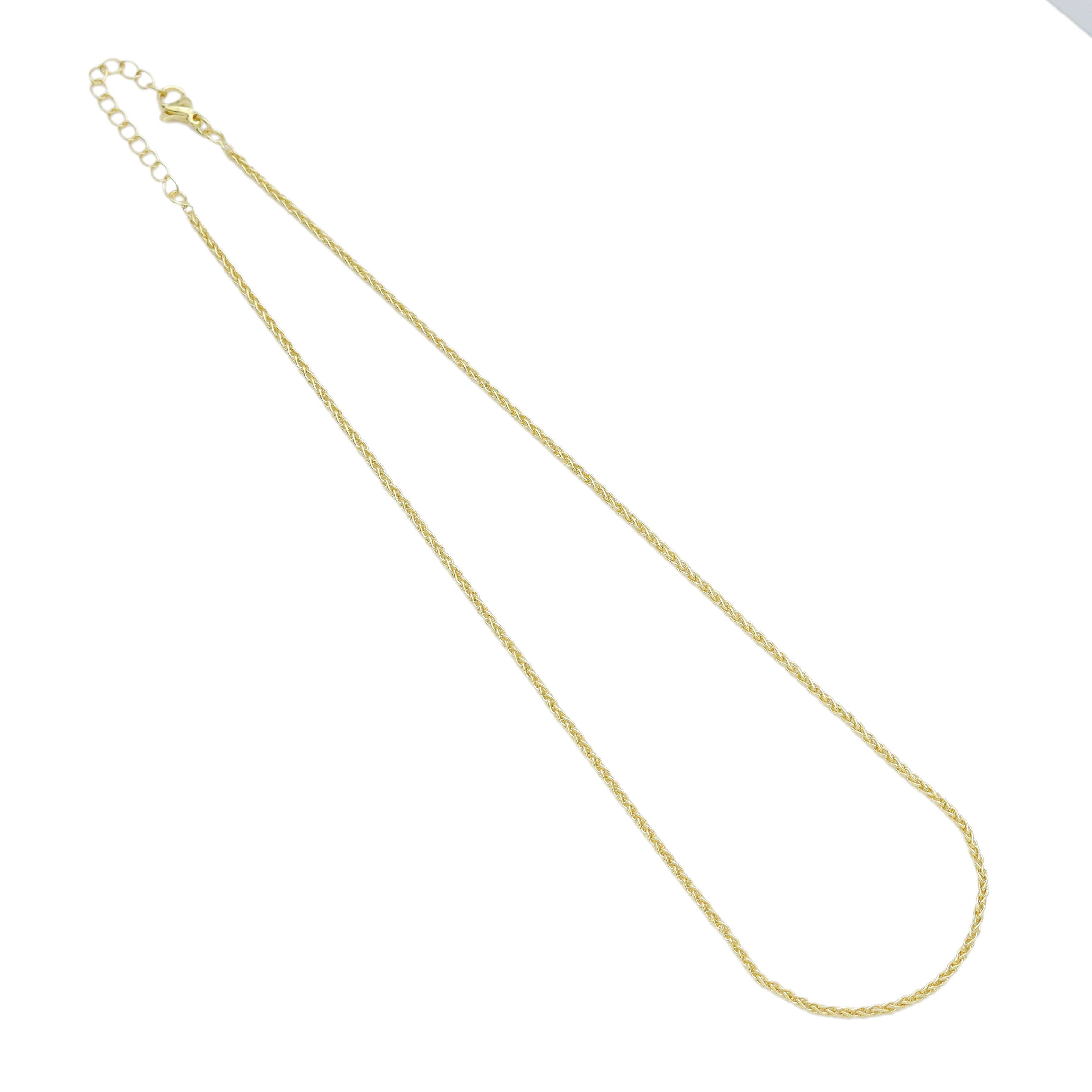 Gold link Chain Adjustable Necklace, Sku#LD586