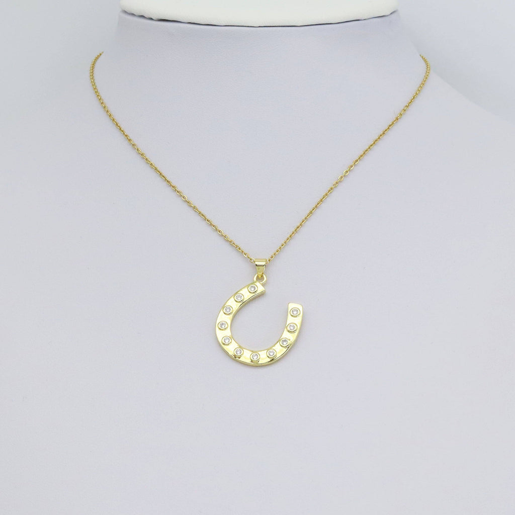 CZ Large Horseshoe U Shape Charm, Sku#LK910