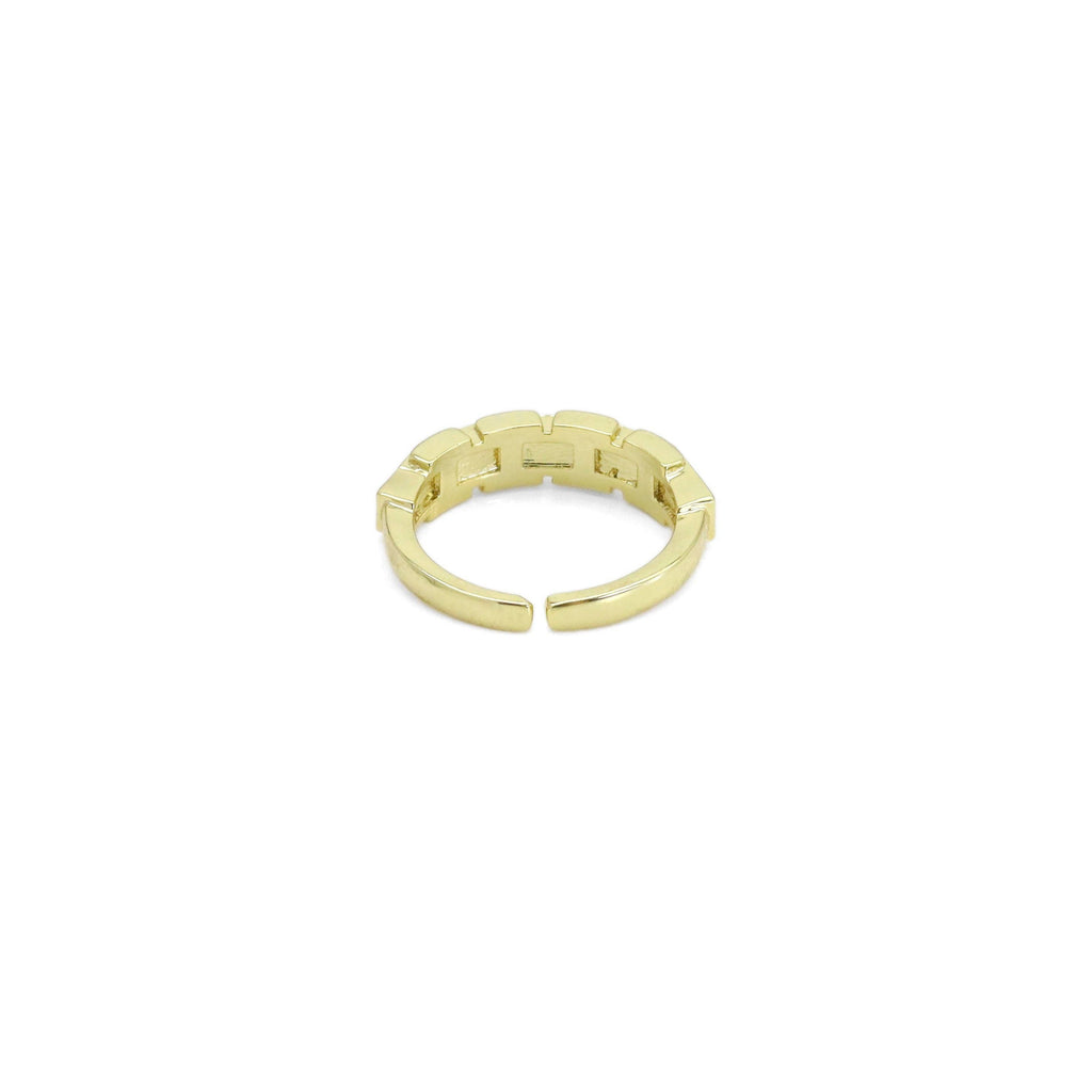Mother of Pearl Rectangle Pearl Band Adjustable Ring, Sku#LX484