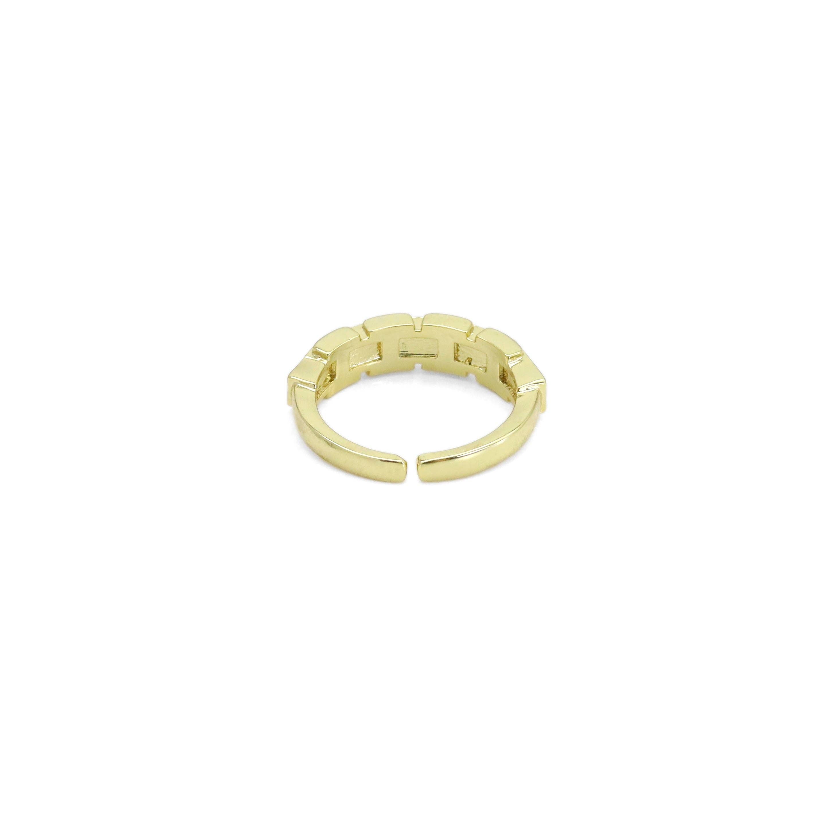 Mother of Pearl Rectangle Pearl Band Adjustable Ring, Sku#LX484
