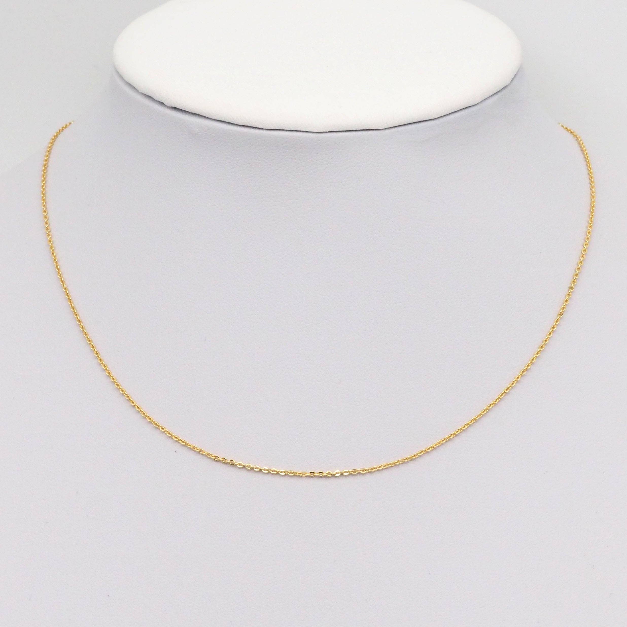 Gold Silver Dainty Link Chain Adjustable necklace, Sku#A110