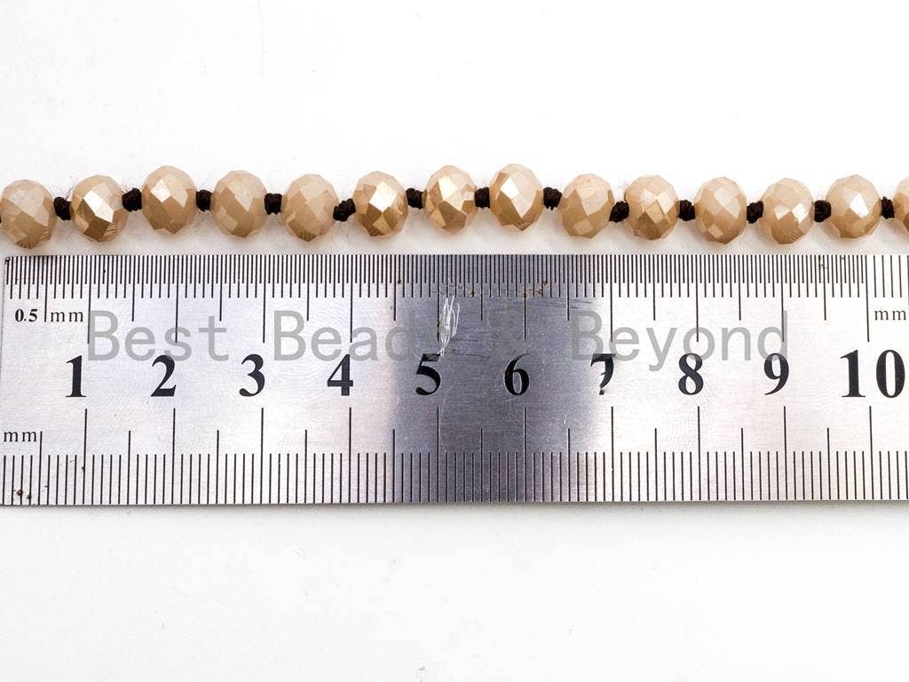 60 Extra Long Knotted Crystal Necklace
