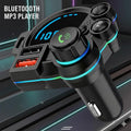 New In-Car Bluetooth Car Charger MP3 Player with Dual USB Plugs Hands-Free Calling & Colorful LED Lights Super Fast Charging