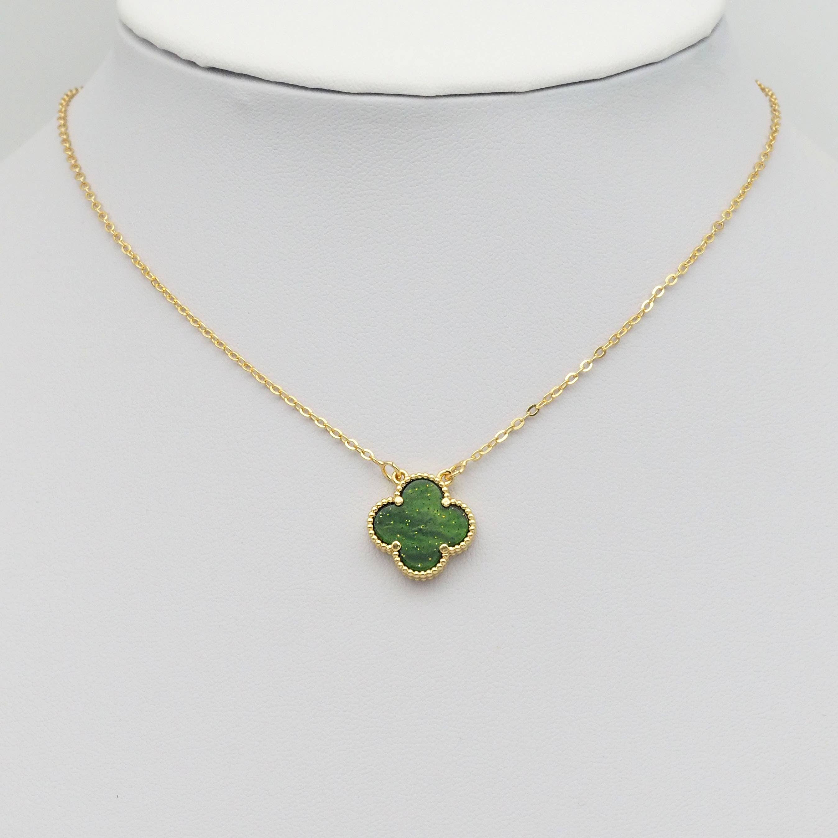 Gold Colorful Enamel Quatrefoil Clover Flower Charm, Sku#FH221