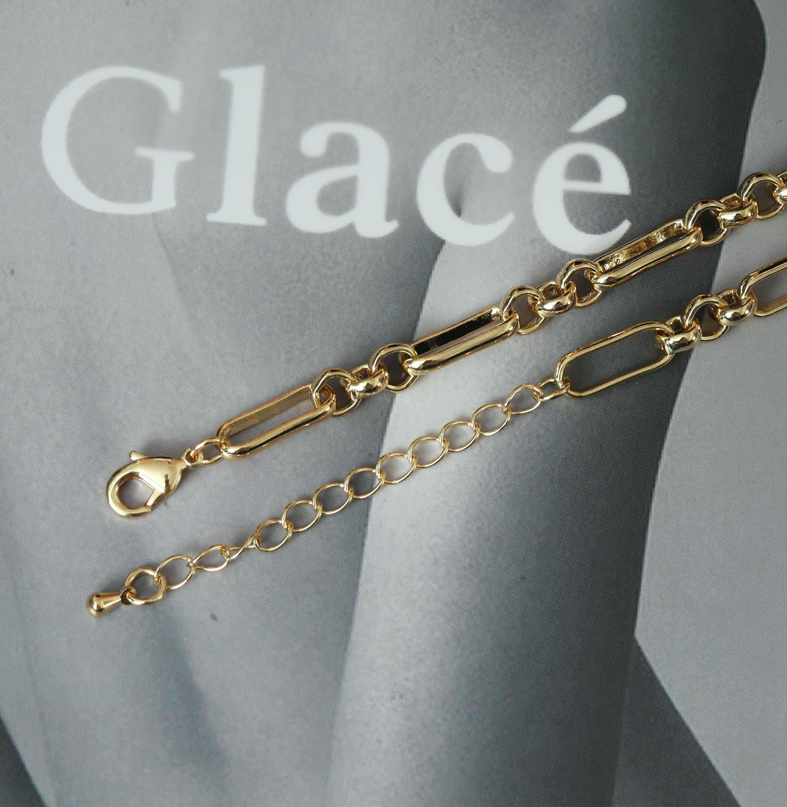 Custom Thick Mixed Paperclip Drop Chain Necklace, sku#EF165
