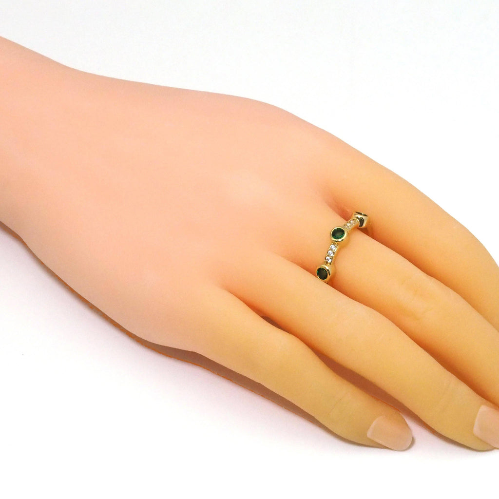 Gold Colorful CZ Stud Adjustable Ring, Sku#JL175