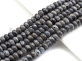 2mm Large Hole Natural Larvikite Beads, Rondelle Smooth 6x10mm/5x8mm, 8" Long Strands, sku#U698