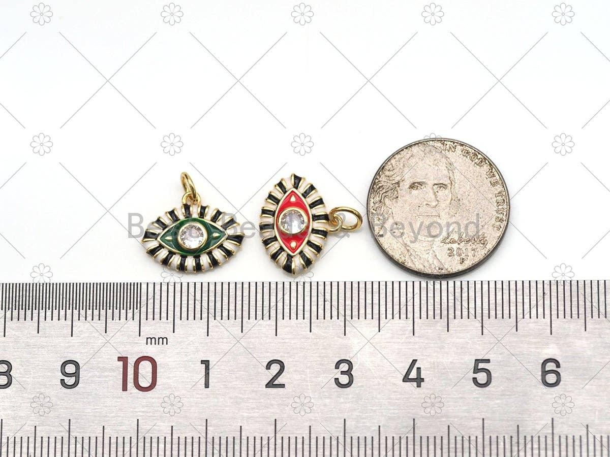 CZ Enamel Evil Eye Charm, Sku#Y563