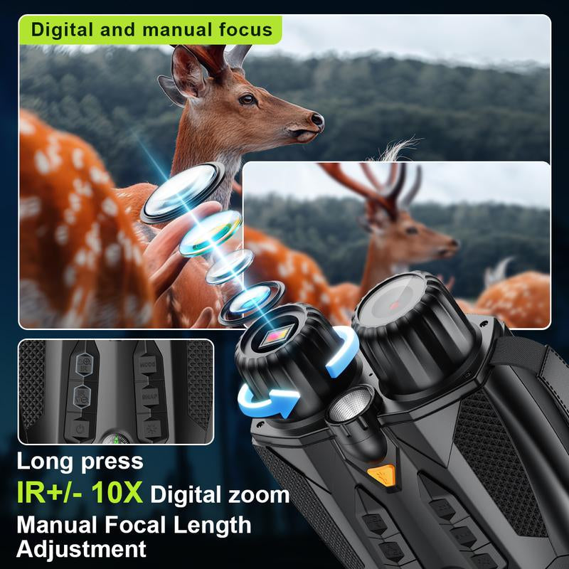 Nitehawk 4K Night Vision Binoculars - 10X Zoom, Rechargeable, 32GB SD Card Included - Perfect Cool Tech Gadgets for Camping and Boating - Ideal Gifts for Men, Dads, and Husbands!