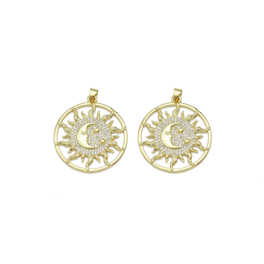 CZ Sun Cresent Moon Star Charm, Sku#LK917