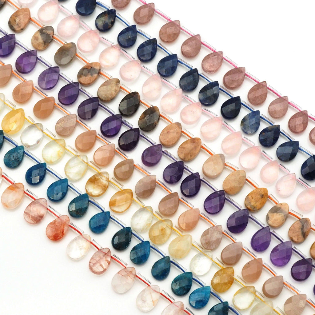 Genuine Faceted Teardrop Gemstone Beads, 8x12mm, Sku#U1615