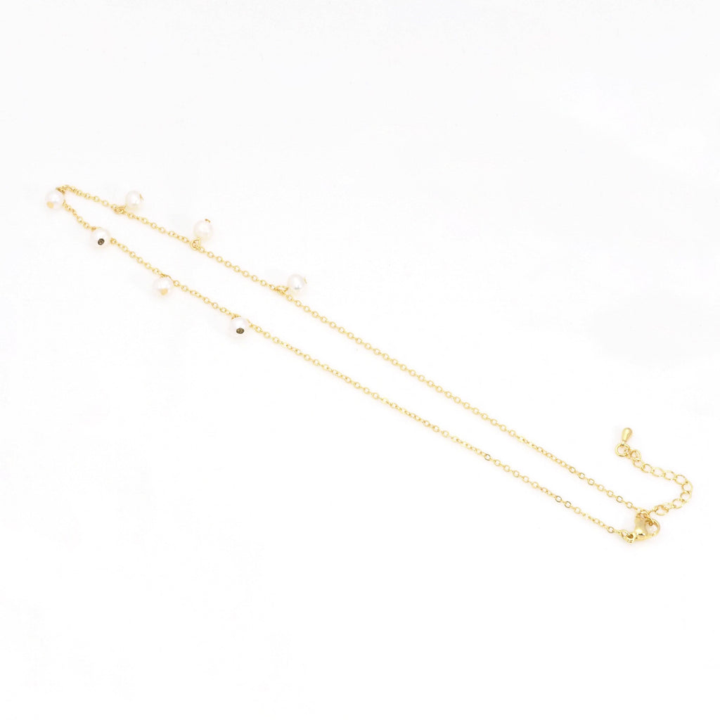 Freshwater Pearl Dainty Gold Necklace,sku#EF278