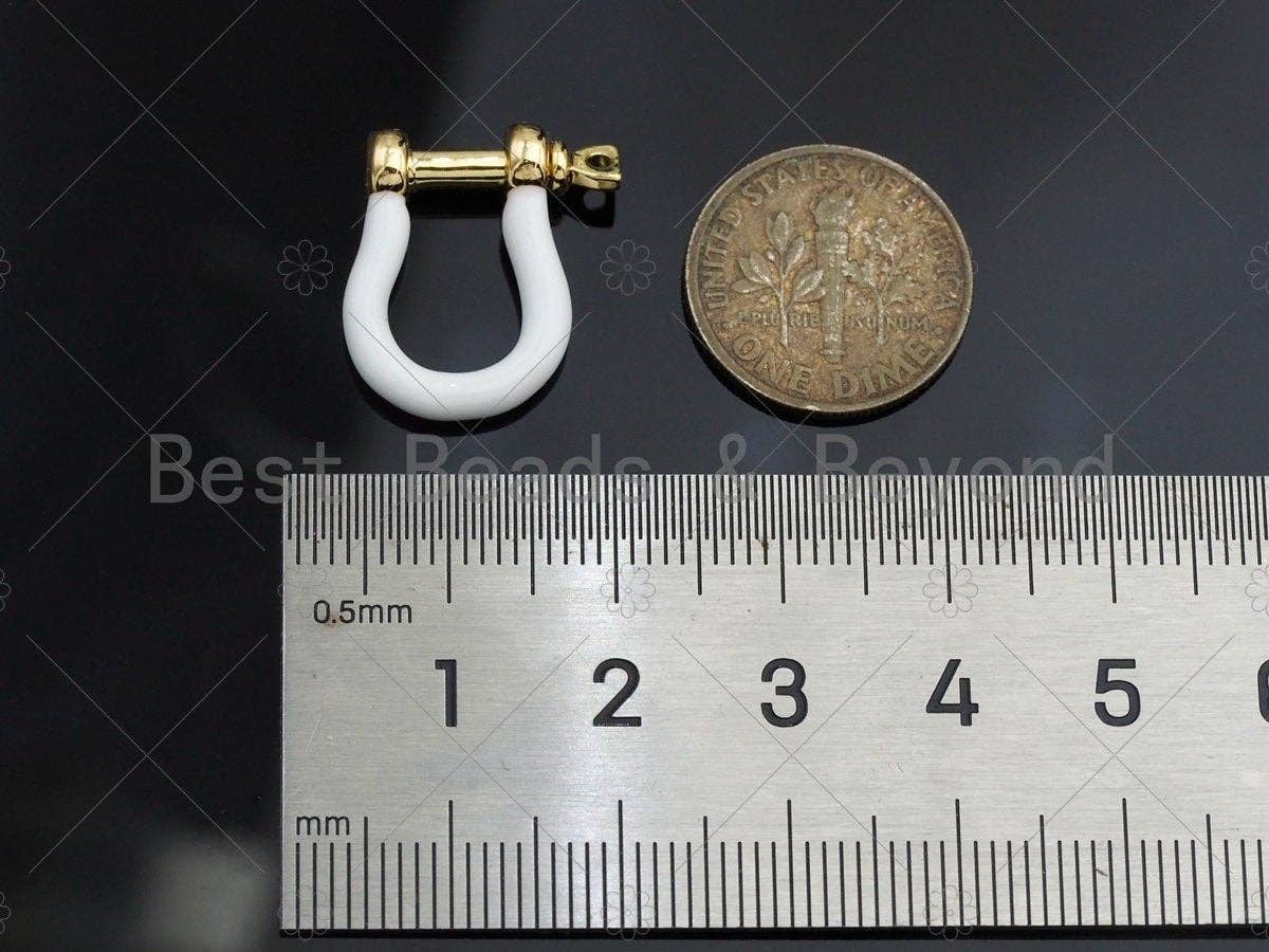 New Colorful Enamel Buckle clasp, Enamel U shape Clasp, White/Pink/Turquoise/Yellow/Lime Clasp Lock, Screw Clasp, 17x18mm,sku#K166