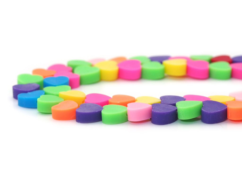 Mixed Color Star Heart Clay Beads, sku#U1472