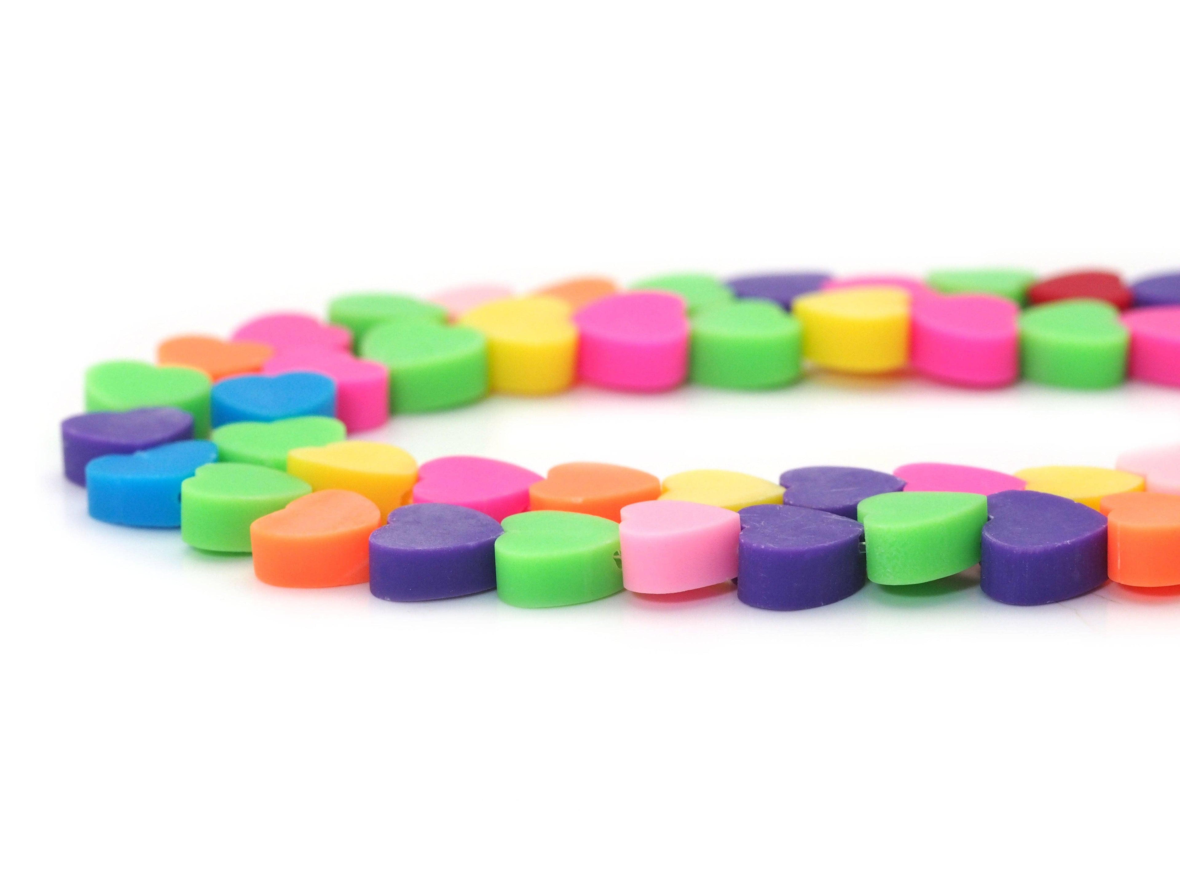 Mixed Color Star Heart Clay Beads, sku#U1472