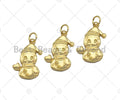 Dainty 18K Gold Cute Snowman Shape Pendant, Christmas Charm Pendant,15x20mm, Sku#LK215