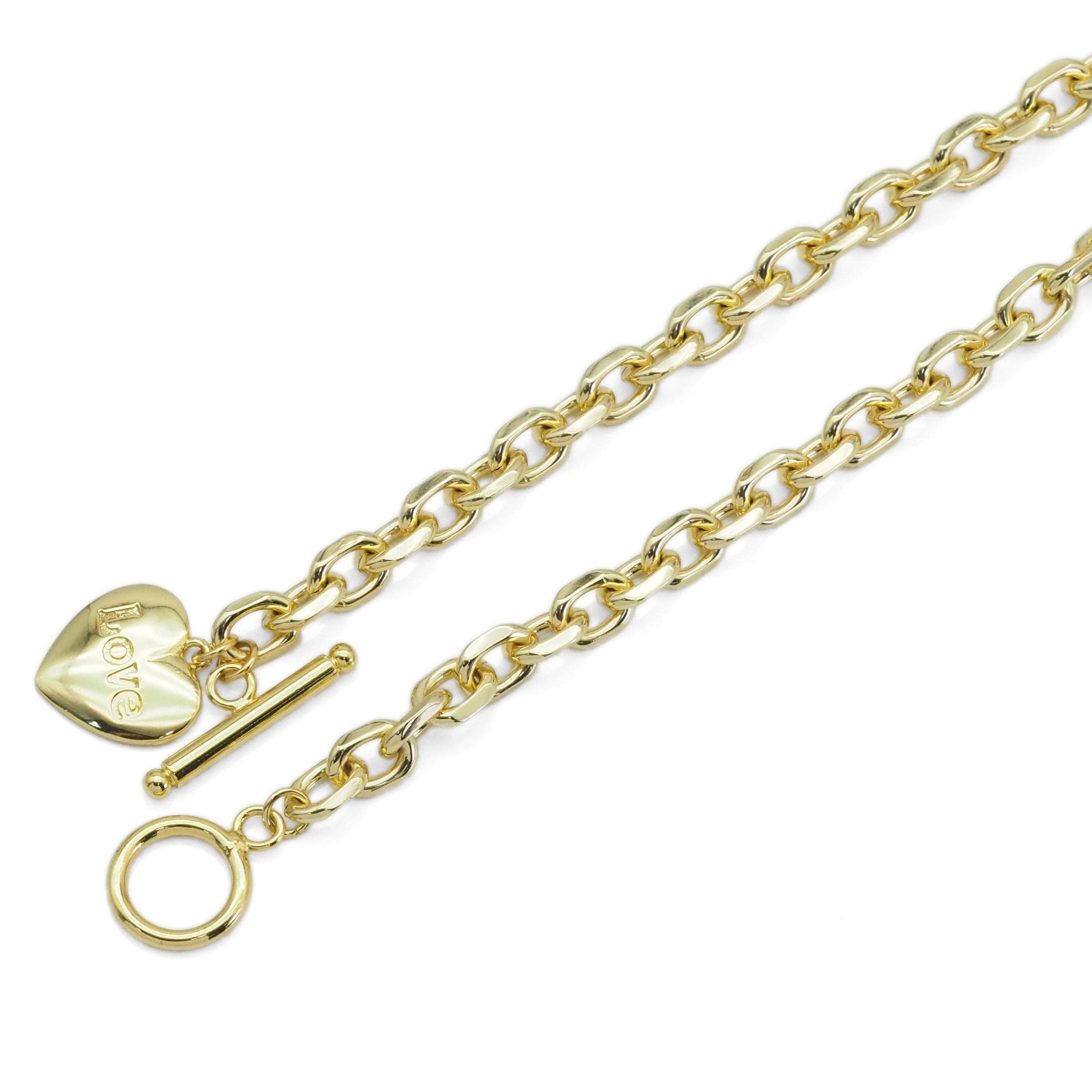 Collier à pendentif cœur et chaîne à maillons carrés épais, SKU#EF489