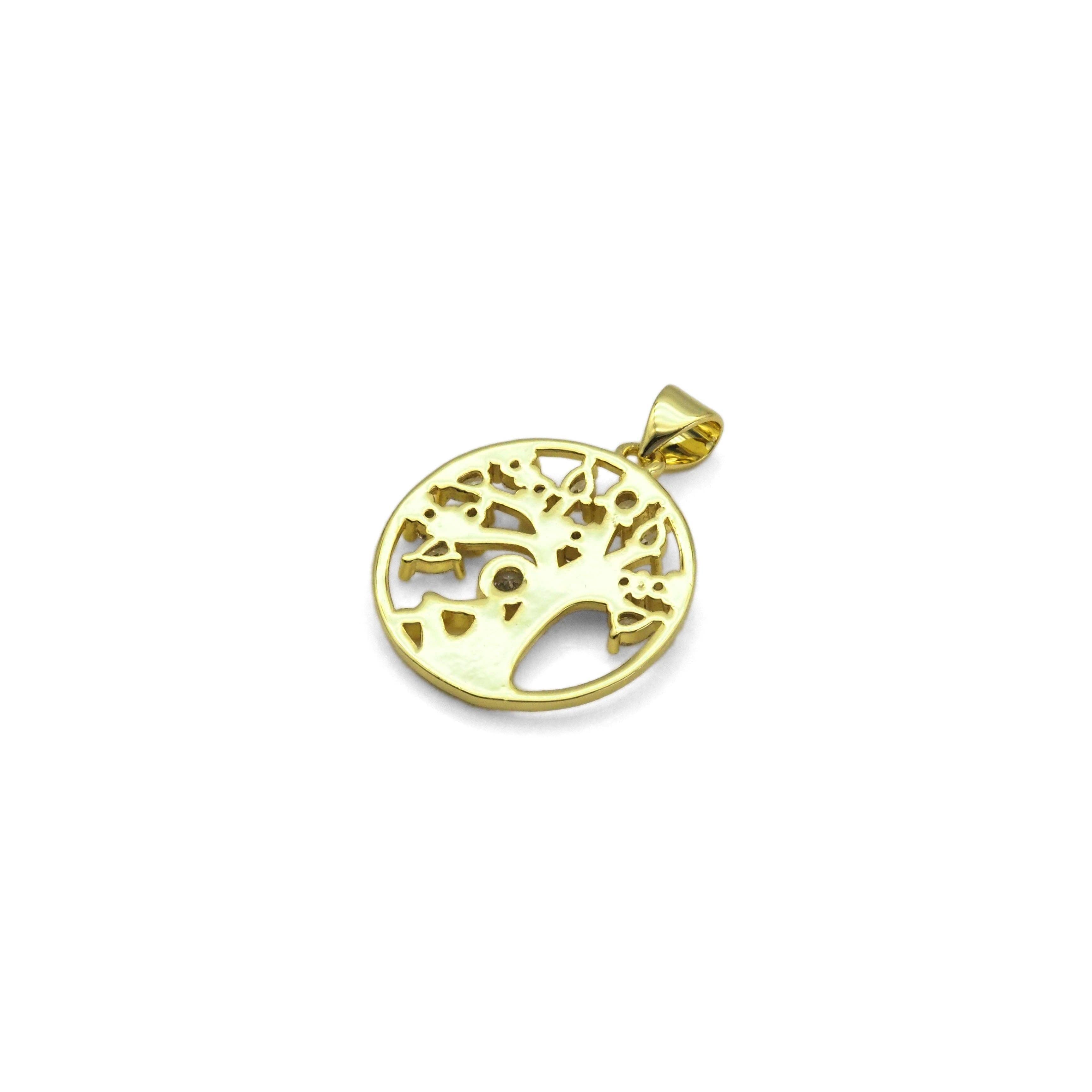 Gold CZ Under the Tree Charm, Sku#LD420