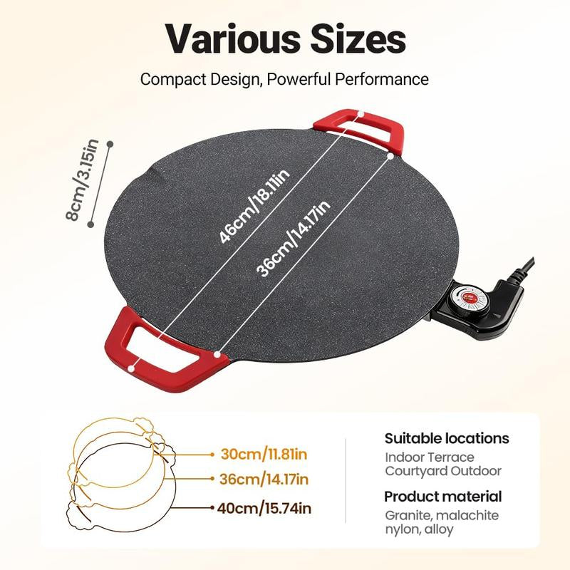 Smokeless Indoor Electric Grill & Nonstick Griddle – Compact, Fast-Heating Tabletop Grill for Steaks, Burgers, Pancakes, BBQ, and Everyday Indoor Cooking